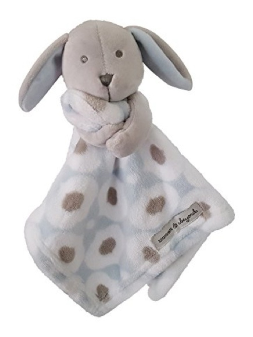 Blankets & Beyond Dog Blue Grey White Plush Baby Security Blanket Lovey